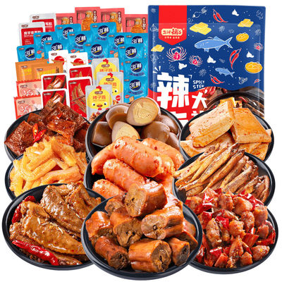 鹽津鋪?zhàn)佣嗳饫丙u零食大禮包 網(wǎng)紅零食界的“鹵味擔(dān)當(dāng)”